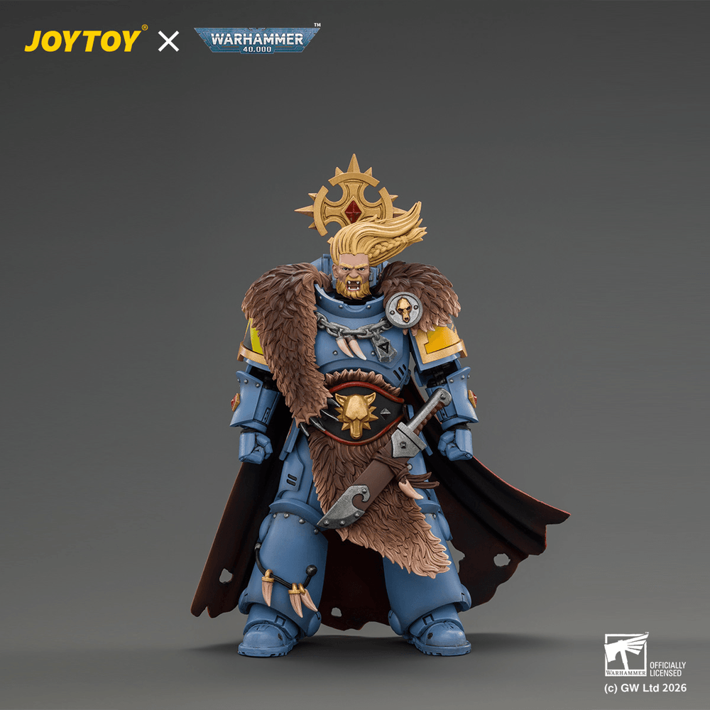 JOYTOY Warhammer 40K Space Wolves Wolf Guard Battle Leader with Master-crafted Power Weapon, Storm Shield, Thunder Hammer, Master-crafted Heavy Bolt Pistol & Plasma Pistol
