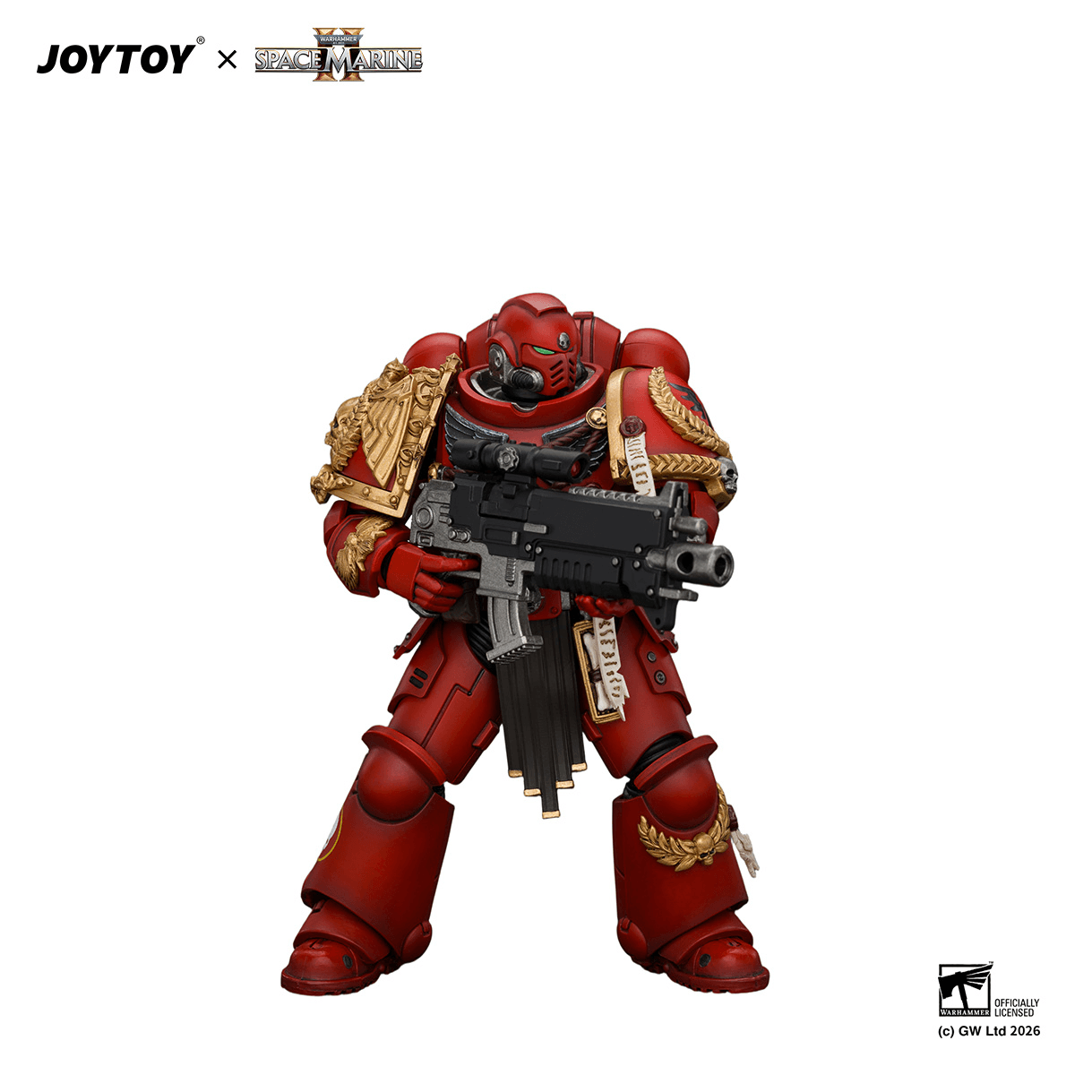 JOYTOY Warhammer 40K Game Edition Blood Angels Veteran with Bolt Rifle, Chainsword, Bolt Pistol & Plasma Pistol