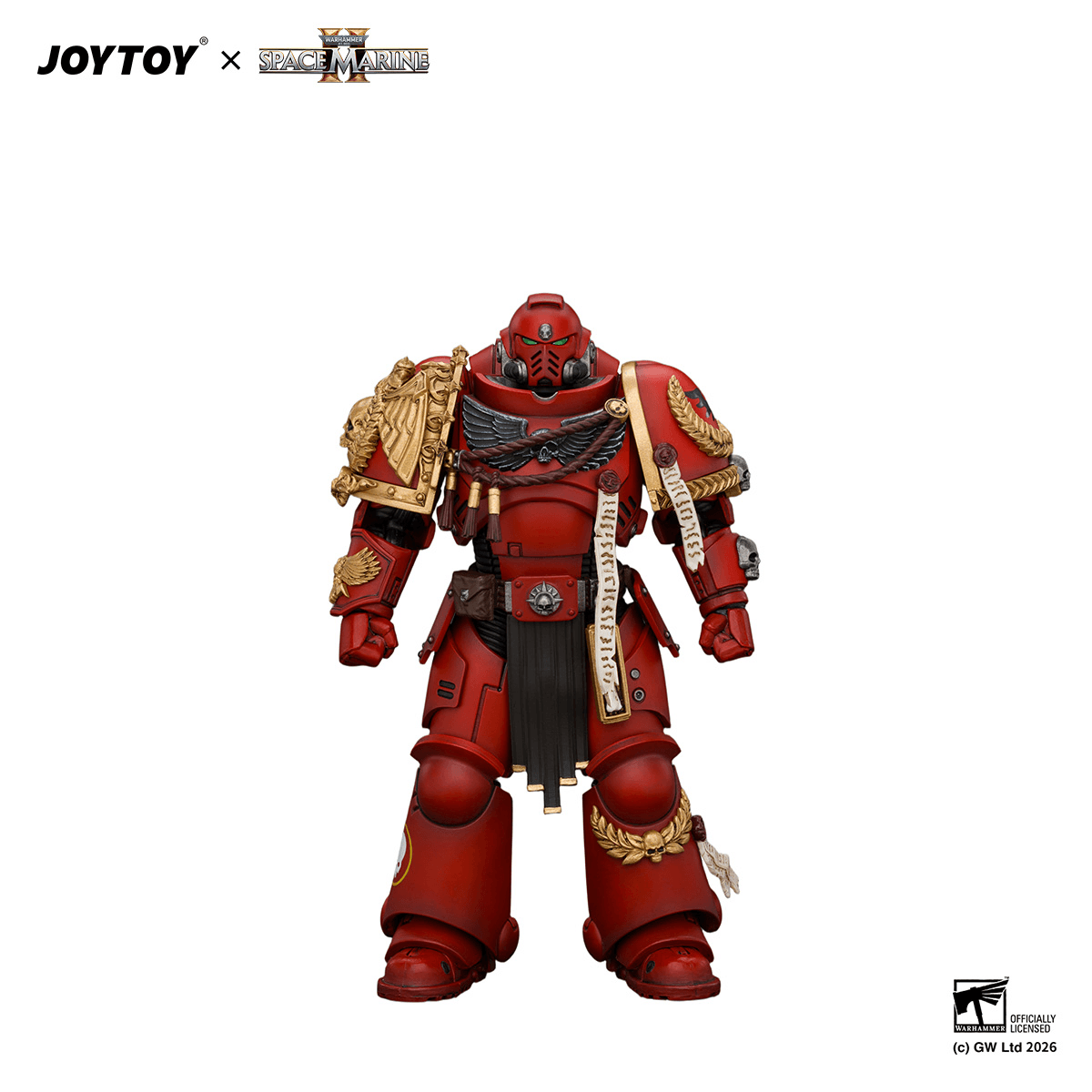 JOYTOY Warhammer 40K Game Edition Blood Angels Veteran with Bolt Rifle, Chainsword, Bolt Pistol & Plasma Pistol