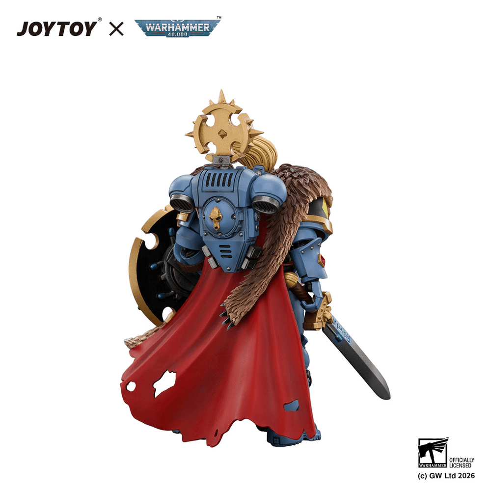 JOYTOY Warhammer 40K Space Wolves Wolf Guard Battle Leader with Master-crafted Power Weapon, Storm Shield, Thunder Hammer, Master-crafted Heavy Bolt Pistol & Plasma Pistol