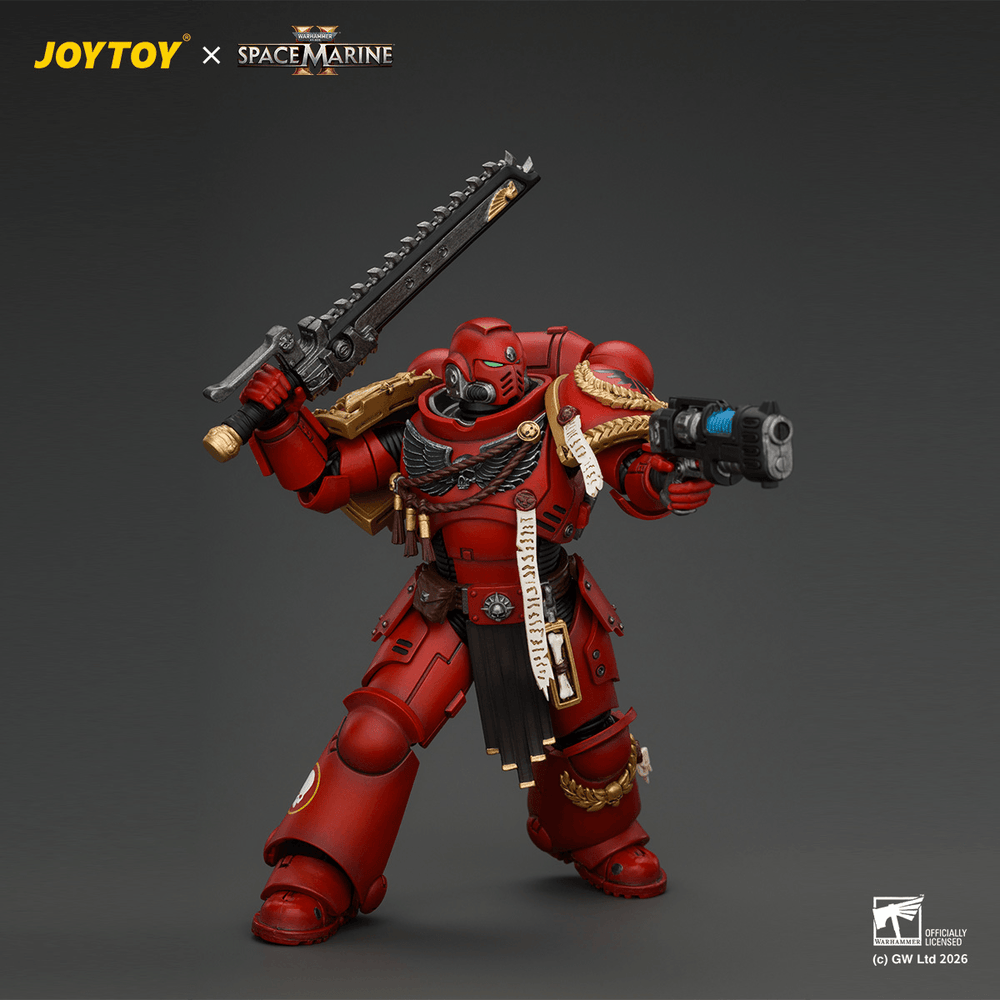 JOYTOY Warhammer 40K Game Edition Blood Angels Veteran with Bolt Rifle, Chainsword, Bolt Pistol & Plasma Pistol
